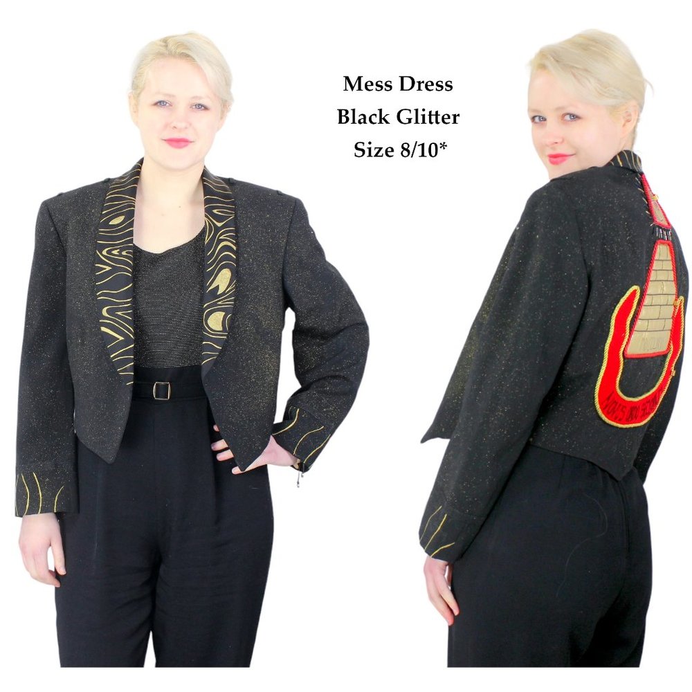 Desperately Seeking 80s Vintage 8/10* Pyramid Style Black Glitter Susan Jacket